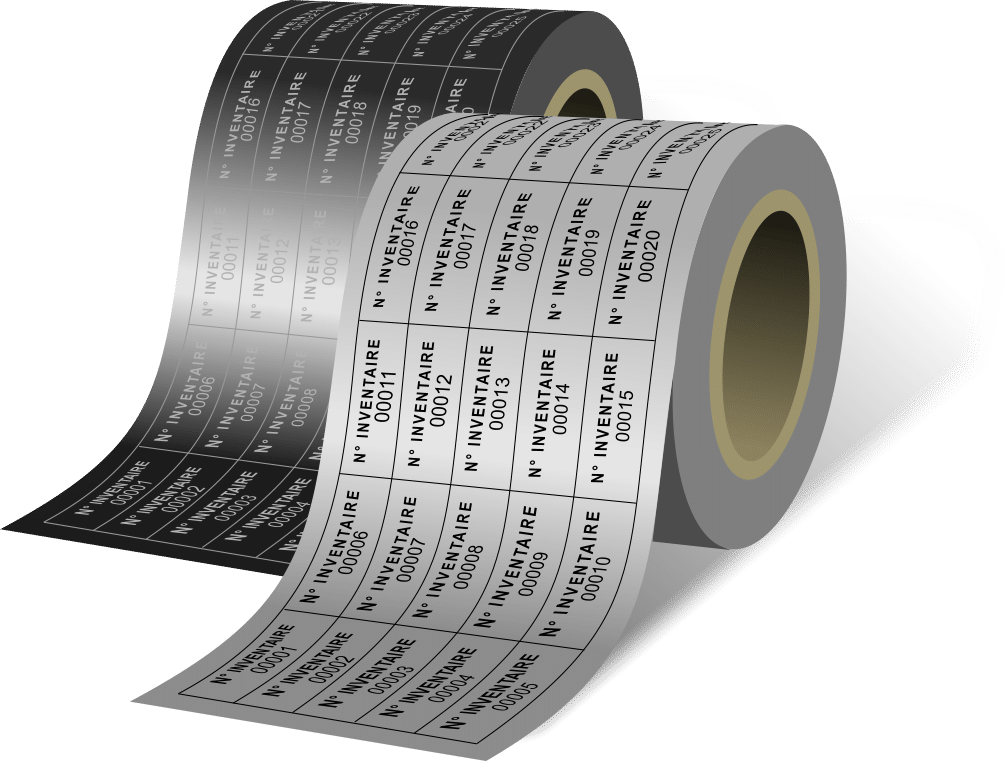 Étiquettes inventaire en rouleaux